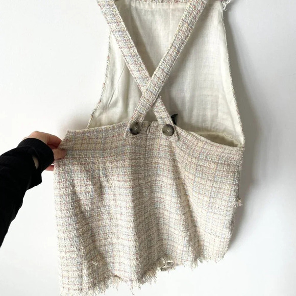 Zara Pastel Tweed Overall  Jumper Mini Dress Bloggers Fav Size Medium - Picture 8 of 11